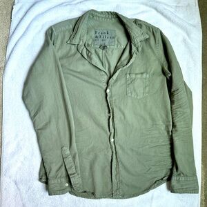 Frank and Eileen Barry Shirt in Sage Green Washed Denim L
